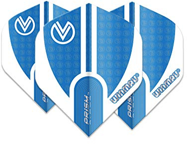 WINMAU Vincent Van Der Voort Prism Alpha Blau und Weiß Extra Dicke Dart Flights - 1 Sätze pro Packung (3 Flights insgesamt)