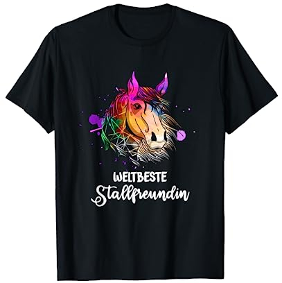 Süßes Pferde Motiv für Mädchen mit Weltbeste Stallfreundin T-Shirt