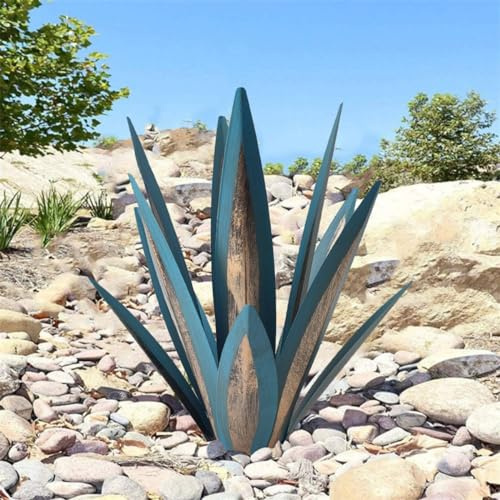 Grande scultura rustica a forma di tequila, piante in metallo di agave per cortile, decorazione da giardino e prato, pianta di agave in metallo fai da te, decorazione per la casa, con luci, statua da