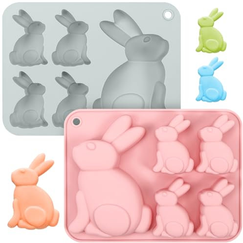 Moule Silicone Lapin de Pâques Réutilisable pour Gâteau, Chocolat, Fondant et Biscuits