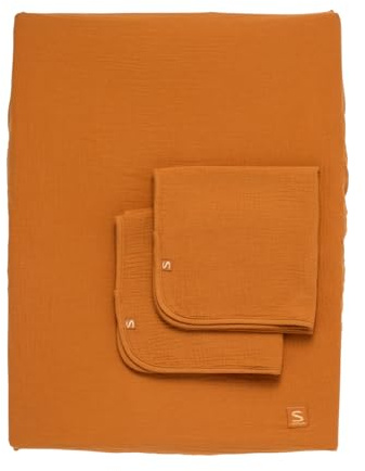 Housse de matelas à langer + 2 linges éponges Orsino de Sauthon | 68x52cm | 100% coton BIO