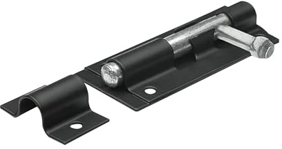 Primes DIY 2 PCS Heavy Duty Tower Bolt with Screws Black (6), Door Lock Bolt, Strong Black Coated Door Barrel Bolt, Durable Slide Bolt for Increasing Security on Garden Gates & Shed Doors Pack of 1