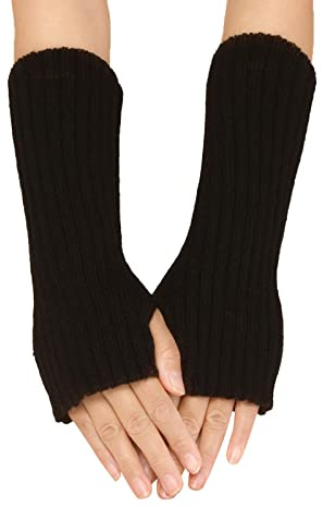 Winter Gestrickte Handschuhe für Damen Lang Handwärmer Stulpen Fingerlose Armstulpen Warm Strick Handschuhe Armwärmer Stulpen für Damen Pluswärmer Handstulpen Fingerlose Halbfinger Handschuhe