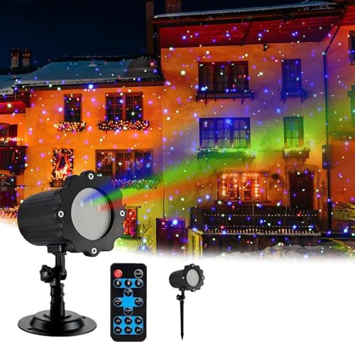 Luces de proyección dinámicas para exteriores, luces de proyector navideñas con control remoto, luz LED de jardín de 3 colores, ángulo ajustable de 180°, luces de escenario para Halloween, hogar(3PCS)