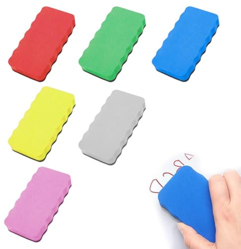 XOXVURI 6 Stück Whiteboard Schwamm Whiteboard Sponge Magnetic Whiteboard Eraser Eraser With Thick Felt Pad Microfibre Whiteboard Cleaner For Foil Pen Memo Board Magnetic Board Writing Board