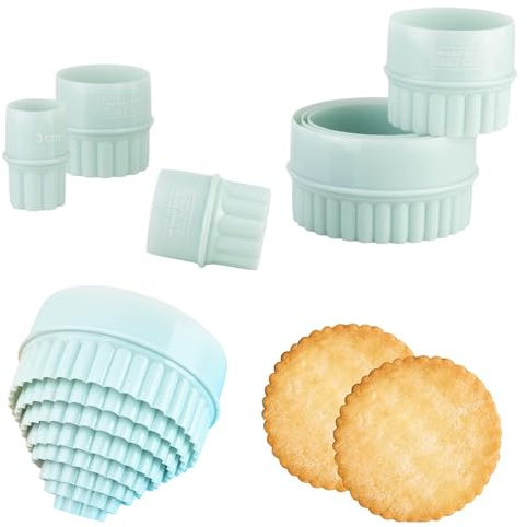 8 Pcs Cookie Cutters, Plastic Pastry Cutters, for Biscuits, Pastry, Dough