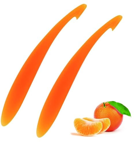 2Pcs Orange Peeler, Orange Peeler Tool, Simple Long Handled Orange Peeler Tool, Citrus Opening Tool, Easy to Open Orange and Citrus Kitchen Accessory Tool, Peeler Tool for Lemon, Orange, Mango