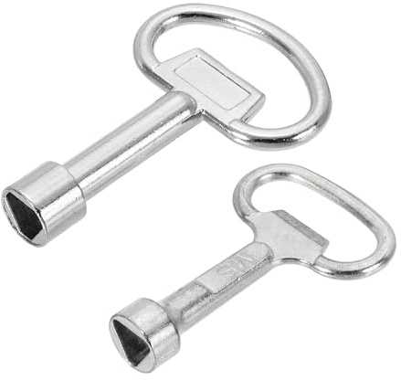 PATIKIL Triangle Spanner Key, 2 Pack Triangular Utility Socket Panel Keys Cabinet Spanner Key Locks for Elevator Electric Gas Water Meter Box, 2-Size