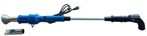 Desherbador térmico eléctrico, quemador de malas hierbas de 2000W, cortacésped eléctrico, herbicida de aire caliente, hasta 650 °C, herramientas de eliminación de hierba, llama Alta Estabilidad(Blauw)