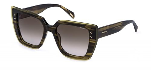 Police SPLR98 0GG6 MARRONE STRIATO+VERDE 54/19/140 Damen Sonnenbrillen
