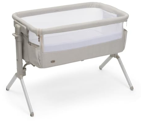 Chicco Next2Me Armonia Baby Beistellbett, aufklappbare Seitengitter, 11 Höhenstufen, höhenverstellbar von 66 bis 83 cm, 4 Rollen, hervorragende Luftzirkulation, weiß