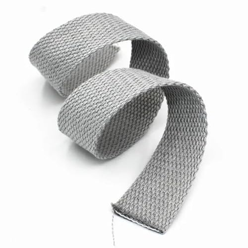 WEOKDFHA sadelgjord 5 meter 20/25/32/38 mm 1,3 mm tjockt bomullsband väskor rem plagg band bälte gör-det-själv kläder sömnad tejp snedremsor bindning (grå, 25 mm)