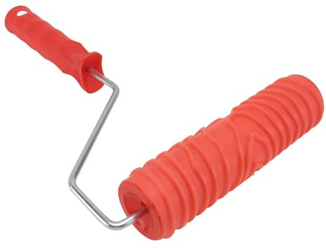 SOPOTUTU Rullo per Pittura Decorativa con Manico Rosso Rullo in Gomma Resistente per Pareti Effetto Legno Adatto Pittura Base d Acqua e Texture Fai da Te