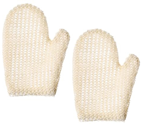 ULTECHNOVO 2 Stück Peeling handschuhe aus Sisal Sanfte Massage Körperpeelinghandschuhe Waschbare Kompakte Schnell Schäumende Waschhandschuhe für Dusche und Hautpflege