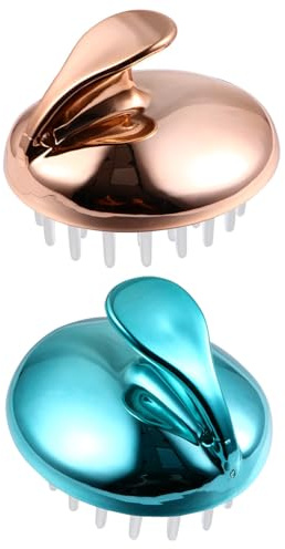 DECORNIJIA Spazzola Massaggiatrice Per Capelluto in Silicone Manico, 2 Pezzi Per Shampoo Esfoliante, Stimola La Crescita Dei Chioma