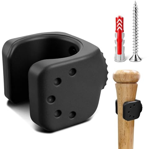 Baseballschläger Halterung für Baseballschläger Holz - Baseball Schläger Aufhängerhalter für 30-36mm, Wandhalterung Baseball mit Schraube, Dübel, Flexibler Halt ohne Kratzer, Geeignet für Aufbewahrung