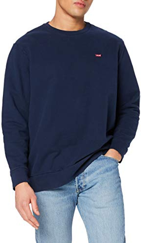 Levi's Men's Big & Tall Original Housemark Crew Sweatshirt Blue