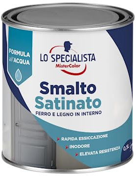 Lo Specialista Mistercolor SMALTO ACQUA SATINATO, 0,5L, MARRONE