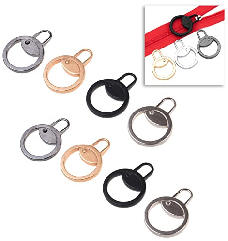 Kare & Kind 12X Zipper Pulls - - Zuglasche mit Karabinerverschluss - - Ersatz für gebrochene oder fehlende Pulls - Für Kleidung, Jacken, Rucksäcke, Taschen, Geldbörsen - DIY, Nähen, Schneidern