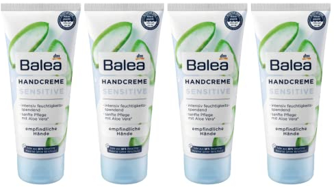 Balea Handcreme Sensitive mit Aloe Vera, 4er-Pack (4 x 100 ml)