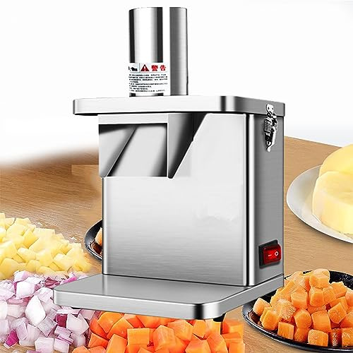 Picadora eléctrica de verduras en cubos Procesador de alimentos comercial 250 W Procesador de alimentos comercial vegetal profesional Cortador multifuncional con 5 cuchillas de acero inoxidable