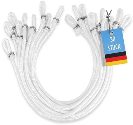 FBS Fahnenschlingen - Fahne Befestigung - Robuste Fahnenbefestigung für Fahnenmaste bis 100 mm Durchmesser - Geräuschloser Flaggenhalter Made in Germany (30 Stück)