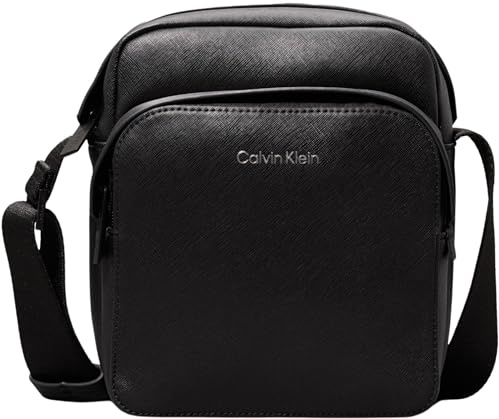Calvin Klein Herren Umhängetasche Reporter Klein, Schwarz (Ck Black Saffiano), Einheitsgröße