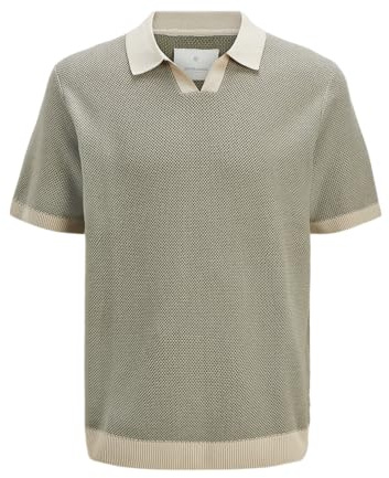 JACK & JONES Jprcceaston Knit Split Neck SS, Vétiver, XL Hommes