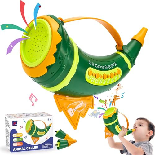 Hahaland Educational Horn Kids Toy for Ages 3+ – Animal Musical Toy with 30+ Realistic Sounds & Lung Capacity Training, Fun STEM & Outdoor Toy for 3, 4, 5, 6, 7 Year Old Boys Girls