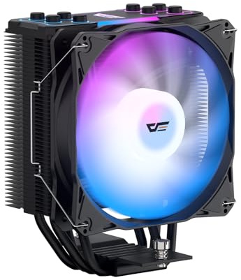 darkFlash Z4Pro Mist CPU-kylare, 120 mm ett torn, TDP 200 W, 4 × 6 mm värmeledningar, ARGB PWM PC-fläktar, CPU-luftkylare kompatibel med Intel LGA115x/12xx/17xx; AMD AM4/AM5, 155 mm i höjd (svart)