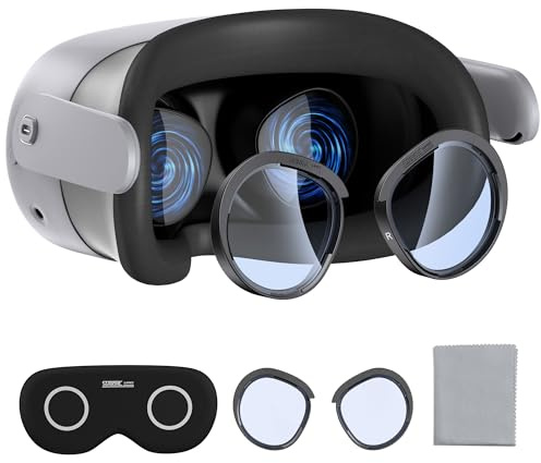 Lens Protector Set kompatibel mit Meta Quest 3S Zubehör, weiche Lens Protector Cover, Glass Spacer mit Blue Light Blocking Gläsern für Oculus Quest 3S/Quest 2 (Nicht passend für Quest 3)