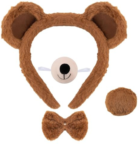 loacuony 4 Piece Animal Costume Set,Animal Costume Set（Brown Bear）