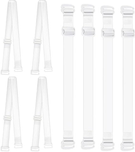 4 Pairs Non-Slip Invisible Bra Straps, Soft Clear Bra Straps, Adjustable Clear Bra Straps Invisible for Women Girls Summer Party, Summer Clothing Matching Accessories(55cm)