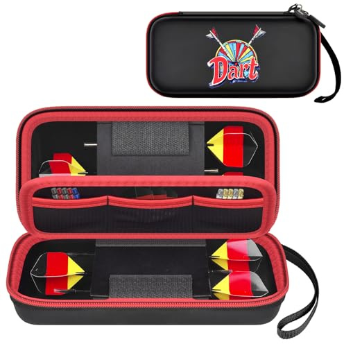 Againmore Dart-Schutzhülle für 6 Stück Dartpfeile mit Metallspitze, Stahl-Darts, Tragetasche für Flüge, Schäfte und Zubehör, nur Box