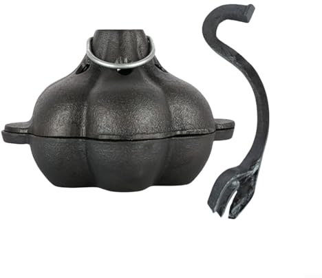 Sandyseptember Cast Iron Roasting Pan with Lid Opener, Multi-Purpose Cooking Pot for BBQ Grill and Stove