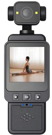 Tosuny Caméra d'action Portable, Caméscope de Poche WiFi 1080p avec Objectif Rotatif à 360°,Détection de Mouvement, écran LCD, Caméra Usée du Corps avec Pince Arrière pour Voyager