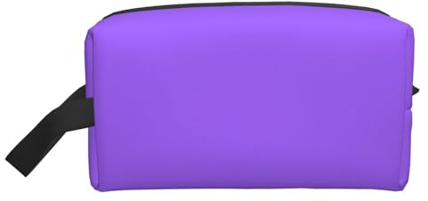 Borsa da toeletta multifunzionale da viaggio in tinta unita viola chiaro per uso quotidiano e fitness, per cosmetici, cancelleria e altro ancora