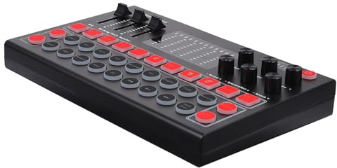 DECORNIJIA Changeur de Voix Portable M9 Carte Son Externe LED RGB Multi-Plateforme pour Streaming Live DJ Podcast Karaoké Compatibles PC Téléphone Ordinateur