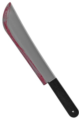 AC - Pack de 4 machetes sangrientos de plástico, complemento para disfraces de asesino, criminal, carnaval, Halloween, cosplay, adulto - 54 cm