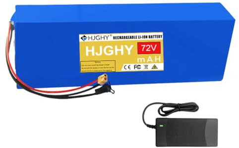 HJGHY 72v,20Ah, Batería de Iones de Litio de Repuesto de 72 V, 20 Ah, 25 Ah, 30 Ah, 35 Ah, 40 Ah, 45 Ah y 50 Ah para Motocicleta eléctrica de 0 a 3600 W.