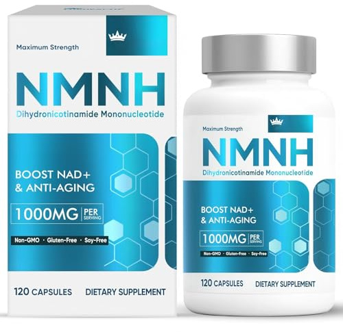 NMNH 1000mg Par Portion, Anti Âge Et Énergie Cellulaire, 120 Gélules Resvératrol Supplément NAD+