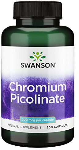 Swanson, Chromium Picolinate (Cromo Picolinato), 200mcg, Altamente Dosato, 200 Capsule, Testato in Laboratorio, Senza Soia, Senza Glutine, Non OGM