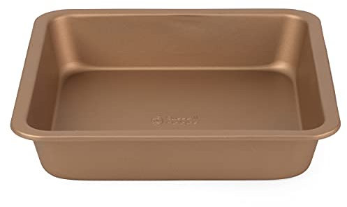 Russell Hobbs RH02148GEU7 Opulenza Teglia da forno quadrata, acciaio al carbonio vassoio, superficie antiaderente, facile pulizia, design oro, Perfetto per crostate, brownies e altro ancora, 22.5 cm