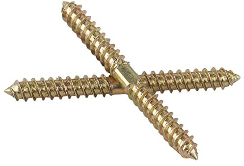 Anawakia 20 viti a doppio codolo M5, viti per tasselli, in ferro, doppia vite zincata, viti filettate, per carpenteria, mobili, spine, aste per aste (M5 x 30 mm)