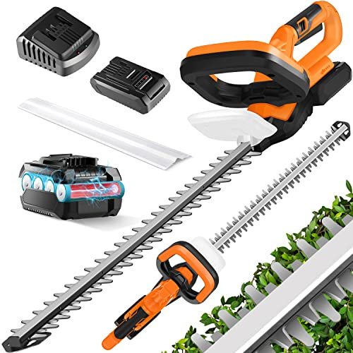 MASKO® Tagliasiepi a batteria Tagliasiepi professionale per siepi e arbusti Lunghezza di taglio 57 cm Batteria da 21 V 2,0 Ah e caricabatterie inclusi Tagliasiepi elettrico a batteria Distanza