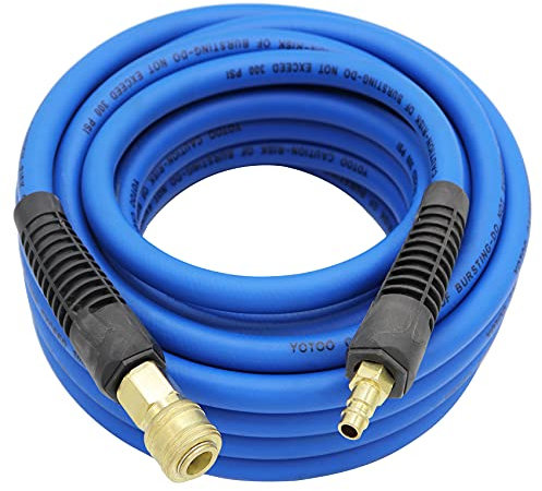 YOTOO Compressed Air Hose Hybrid 10m Long 9.5mm ID x 15.5mm AD 300PSI with 1/4 Germany Quick Coupling Connectors Bend Limiter