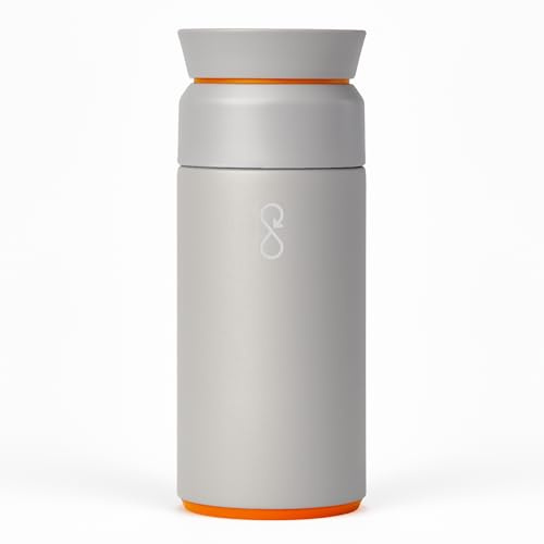 Ocean Bottle Brew Flask 350ml | Insulated Travel Flask for Hot & Cold Drinks | Recycled Stainless Steel | Sustainable, Eco Friendly Gift (Rock Grey)