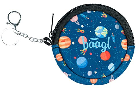 Baagl Münzbörse Kinder - Geldbörse für Jungen - Geldbeutel, Mini Portemonnaie, Kleingeld Münzbeutel (Planeten)