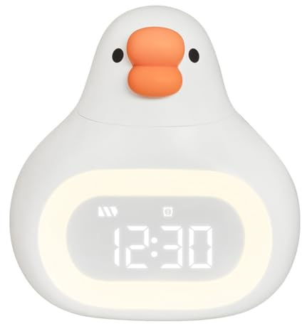 Reloj Despertador Infantil Digital, Despertador Digital con lámpara de luz Nocturna, con función Snooze, Visualización de Hora/Fecha/Temperatura, Reloj Digital para niña, niños
