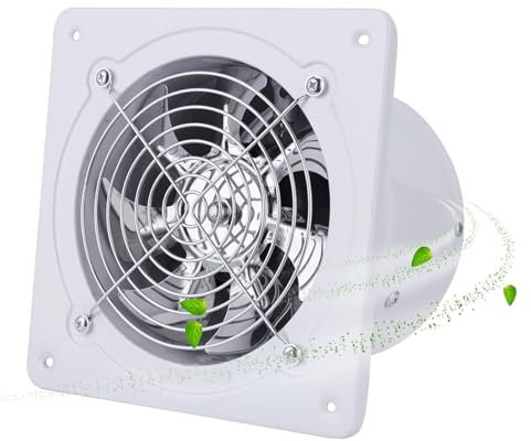 EUNEWR Ventilatore di scarico Ø 100 mm, 4 con valvola di ritorno, 140 m³/h 25 W, silenzioso, per casa, bagno, cucina, garage (bianco), WMLTP01537-1